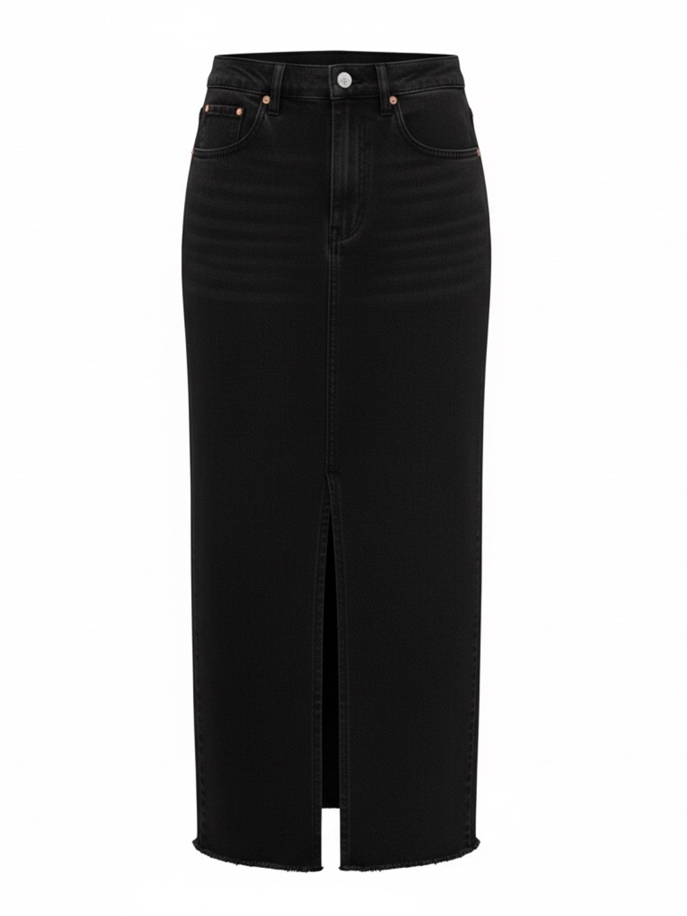 Blank NYC Black Denim High-Rise Skirt